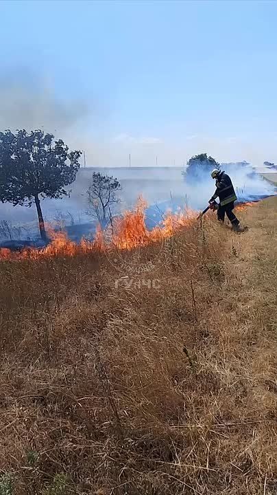 А это пожар неподалёку от села Бычок