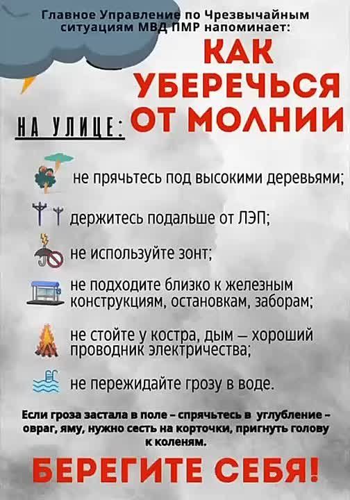 Внимание: гроза!. В Приднестровье «жёлтый» код метеоопасности