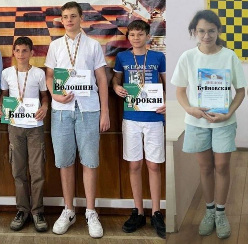 Бендерские шашисты выиграли командный чемпионат Молдавии среди юниоров