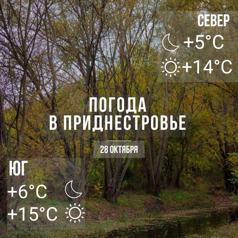 Днём – до +15°С. Местам дожди