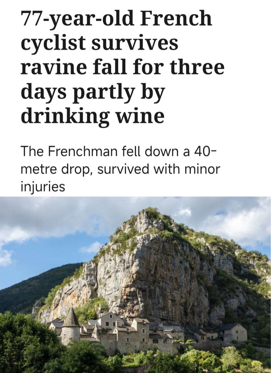 77-летний дед из Франции упал в 40-метровый овраг и выживал там три дня, питаясь вином