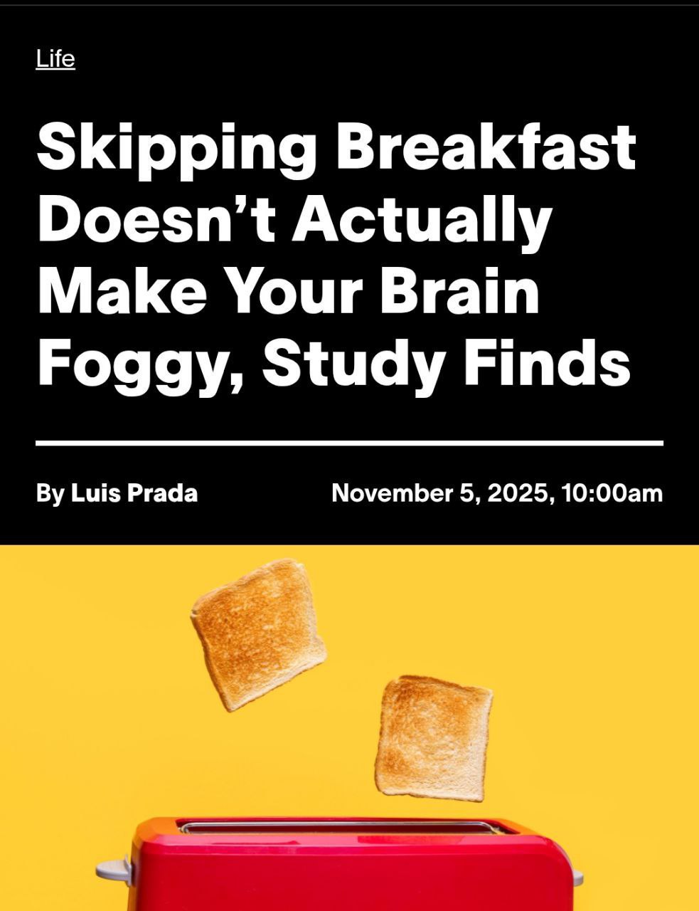 Завтракать необязательно — учёные доказали, что отсутствие пищи с утра никак не вредит здоровью