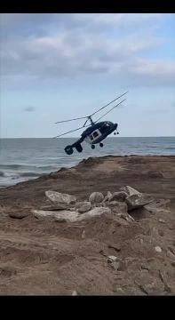 Кадры крушения вертолета Ка-226 в Дагестане