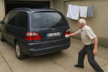 В Тирасполе пенсионер запустил камнем в Ford Galaxy соседа — тот, выезжая из гаража, задел его развешанное бельё