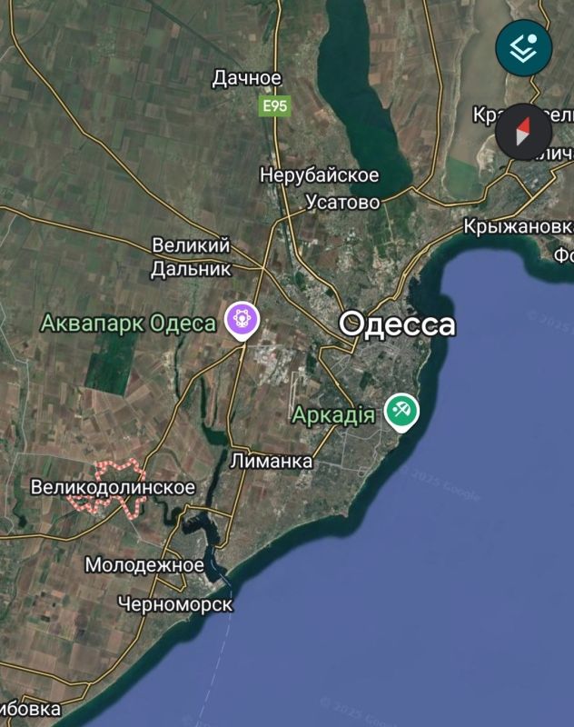 Налёт дронов Герань-2 по объекту в н.п. Великодолинское что к западу от Одессы