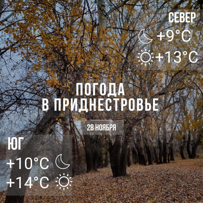 Утром местами туман. Днём – до +14°С, местами дожди