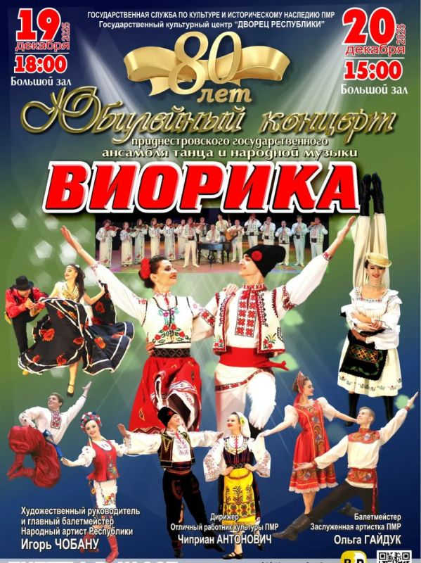 Приднестровскому ансамблю танца и народной музыки «Виорика» – 80 лет!