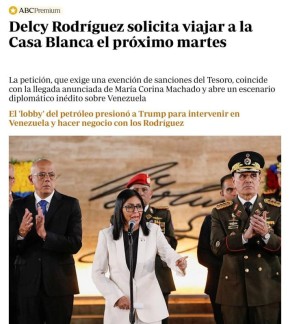 И. о. президента Венесуэлы Делси Родригес планирует посетить Вашингтон во вторник с возможным визитом, — ABC Internacional со ссылкой на источники