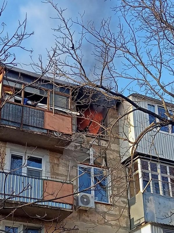 Квартира горит на пятом этаже на Балке в Тирасполе