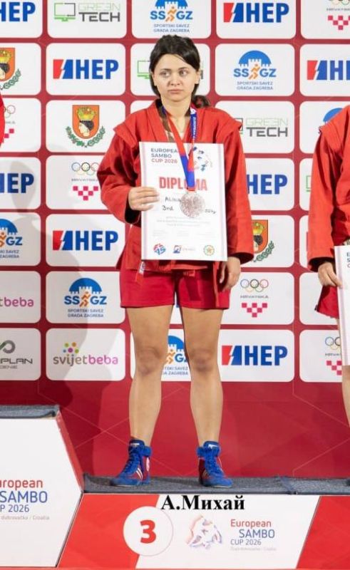 Алина Михай из Бендер взяла бронзовую медаль на кубке Европы по спортивному и боевому самбо в хорватском Дубровнике
