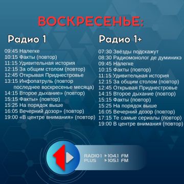 ВОСКРЕСЕНЬЕ — СЕГОДНЯ В ЭФИРЕ!