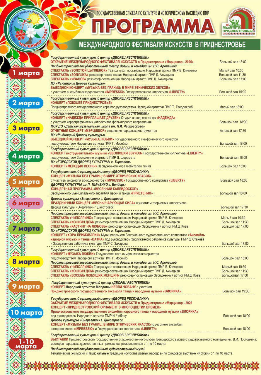 Фестиваль «Мэрцишор-2026» во Дворце Республики