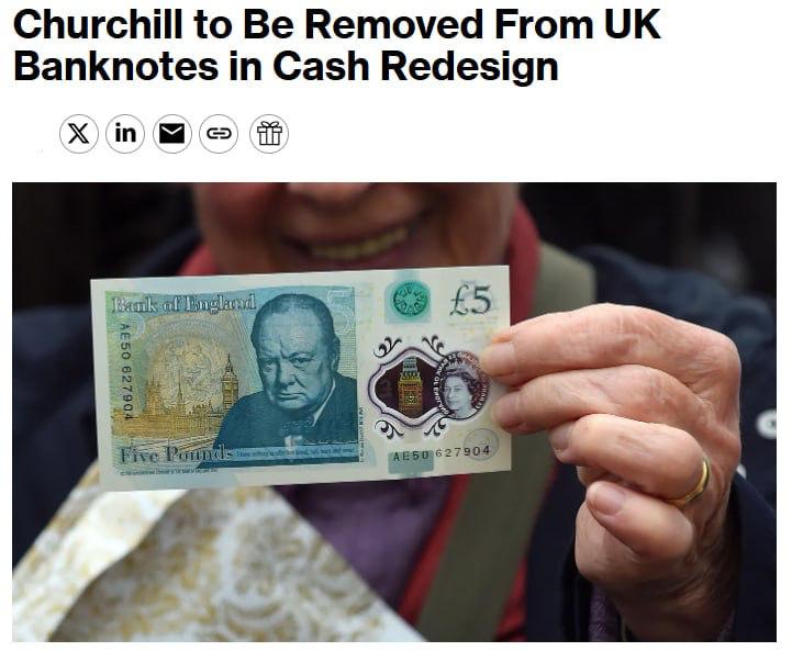 Изображение Черчилля уберут с британских банкнот