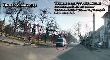 Манёвр закончился штрафом. В Тирасполе водитель решил проскочить на жёлтый сигнал светофора