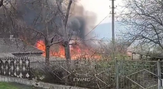 На видео, снятом очевидцами, ярко горит камыш в селе Бутучаны