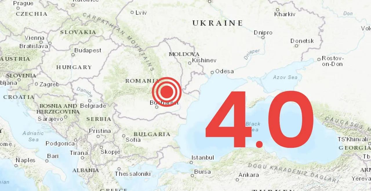 Землетрясение магнитудой 4 балла сегодня утром фиксировали в румынской Вранче