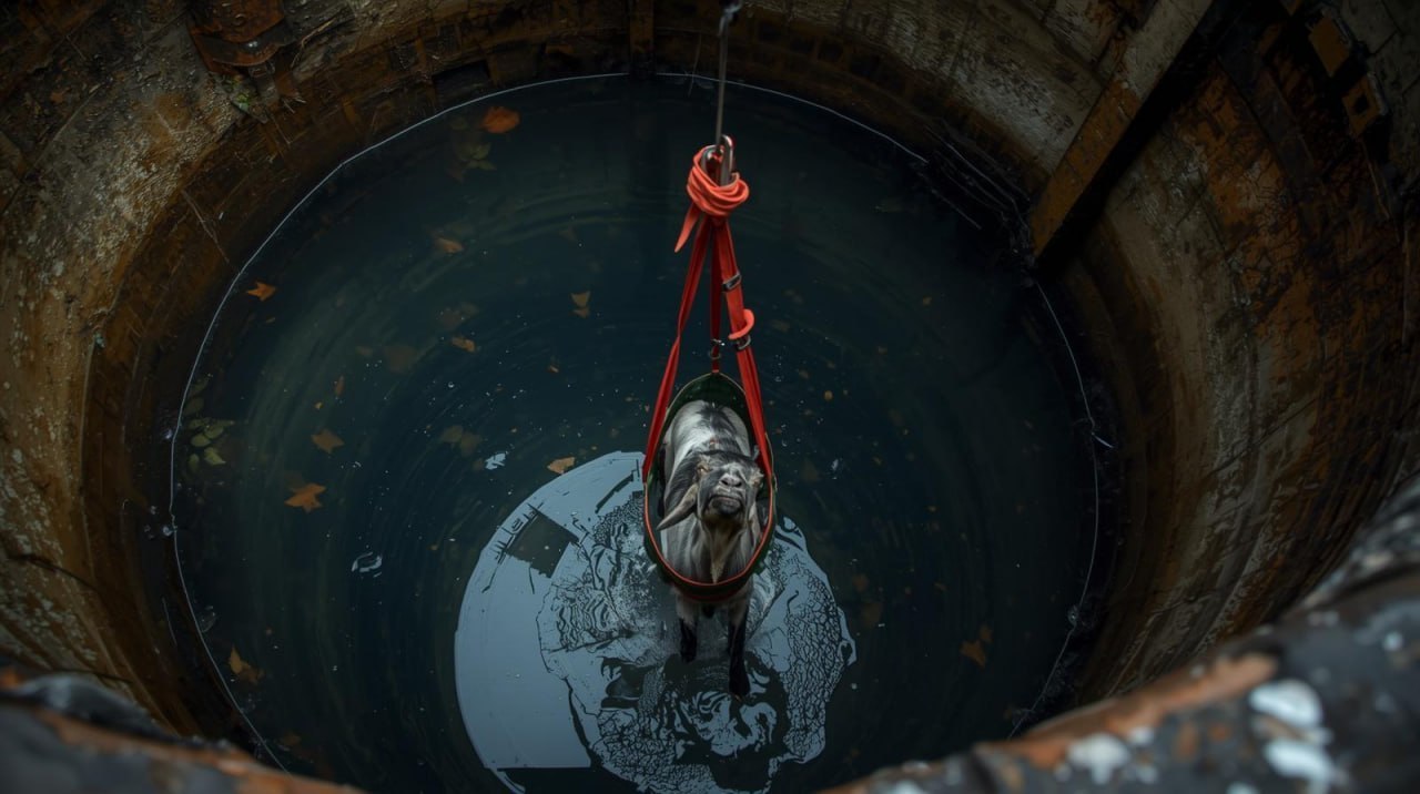 За последние сутки спасатели помогли братьям нашим меньшим – из глубоких ям достали козу и щенка