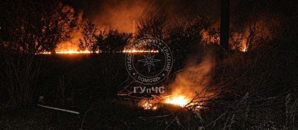 В Рыбницком районе накануне вечером горела сухая трава