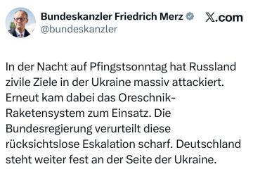 Мерц:. В ночь накануне Пятидесятницы Россия нанесла массированные удары по гражданским объектам на Украине