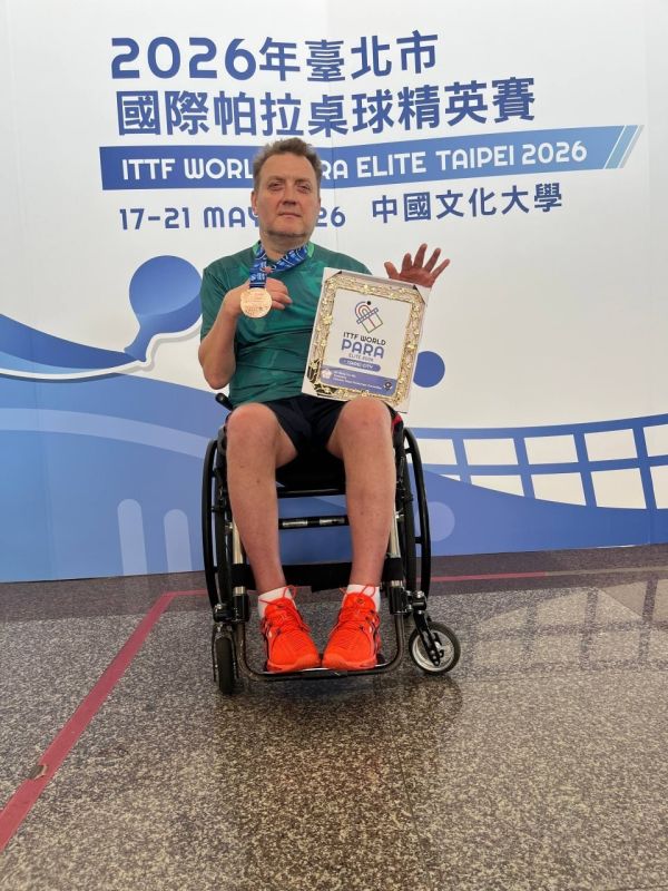 Дмитрий Лавров завоевал бронзовую медаль на этапе Кубка мира ITTF World Para Elite в Тайбэе