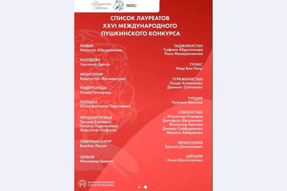 С победой!. Татьяна Елисеева, преподаватель русского языка и литературы Республиканского кадетского корпуса МВД ПМР, в списке лауреатов XXVI Международного Пушкинского конкурса