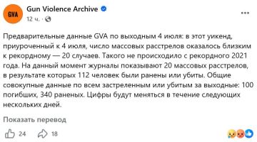 20 массовых расстрелов произошли в США за выходные в честь Дня независимости, — Gun Violence Archive