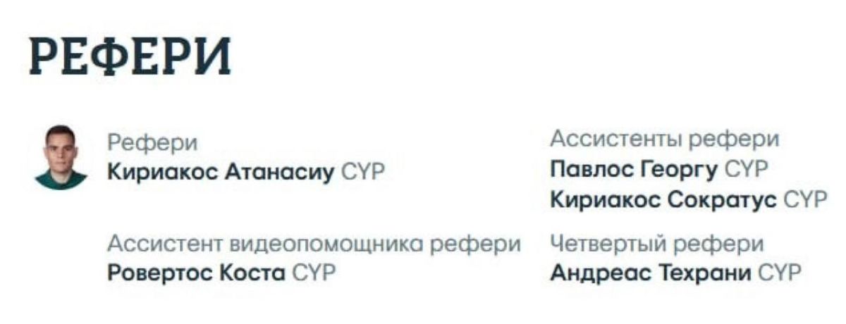 Судить матч «Шериф» - «Маккаби» будут орбитры из Кипра