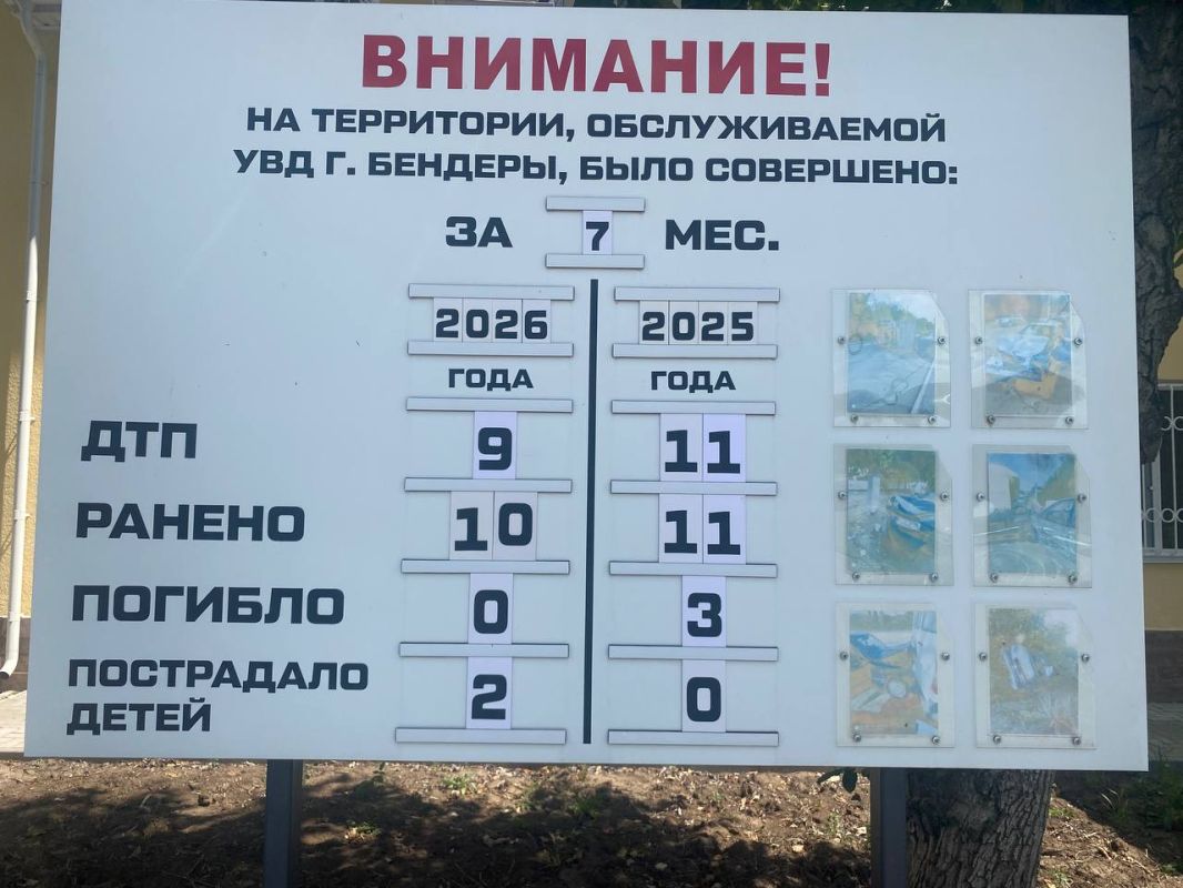 За семь месяцев года в Бендерах зарегистрировано девять дорожно-транспортных происшествий с пострадавшими