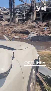 Последствия удара ракет «Оникс» по логистическому терминалу в Ильичёвске Одесской области