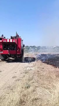 Приднестровские пожарные вчера 14 раз выезжали тушить траву, площадь - около 37 гектаров, пишет ГУпЧС