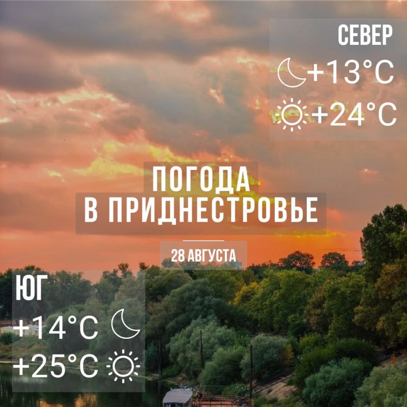 Днём – до +25°С, без существенных осадков
