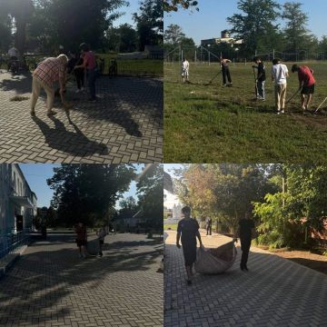 Субботник в школе №2 в Слободзее