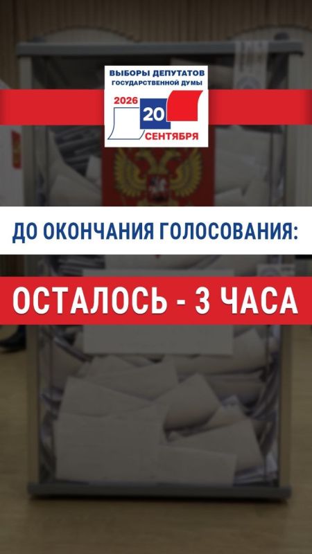 До окончания голосования осталось 3 часа