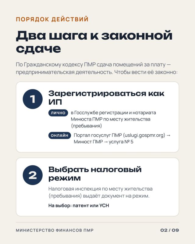 Министерство финансов ПМР напоминает: сдача жилых и нежилых помещений внаем за плату считается предпринимательской деятельностью Министерство финансов ПМР напоминает: сдача жилых и нежилых помещений внаем за плату считается предпринимательской деятельностью