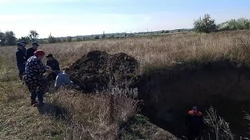 В Чобручах спасли корову из пятиметровой ямы