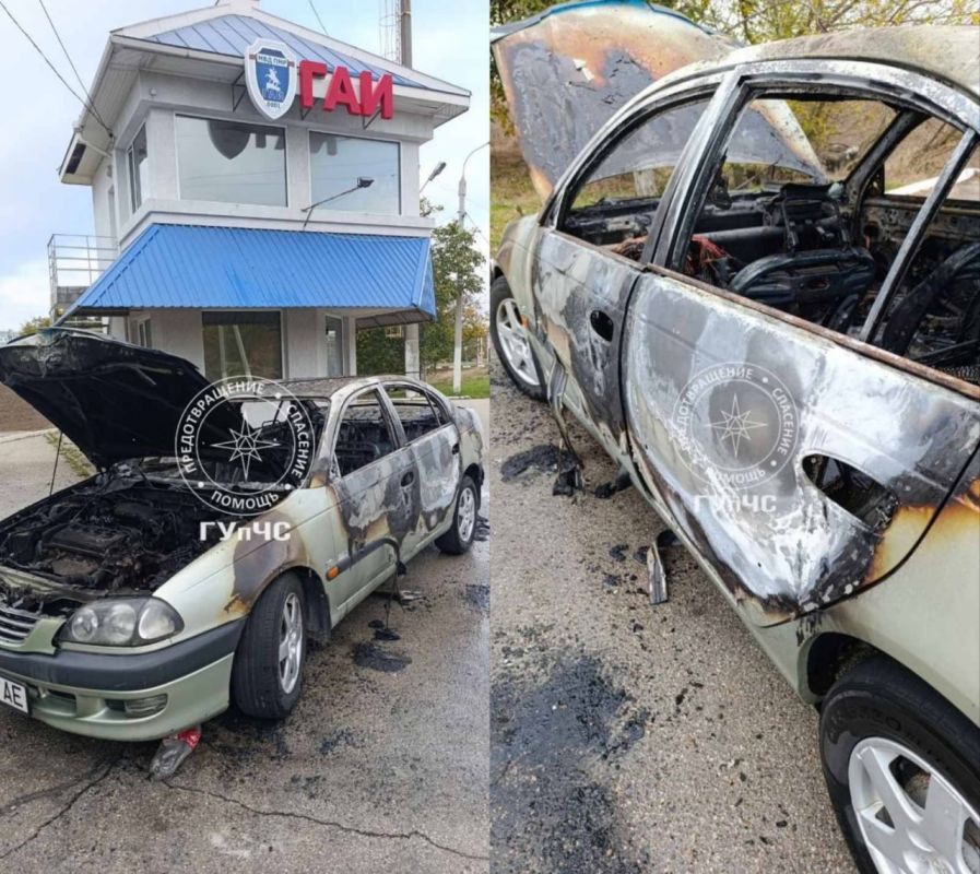 Спасатели опубликовали фото сгоревшей «Тойоты»