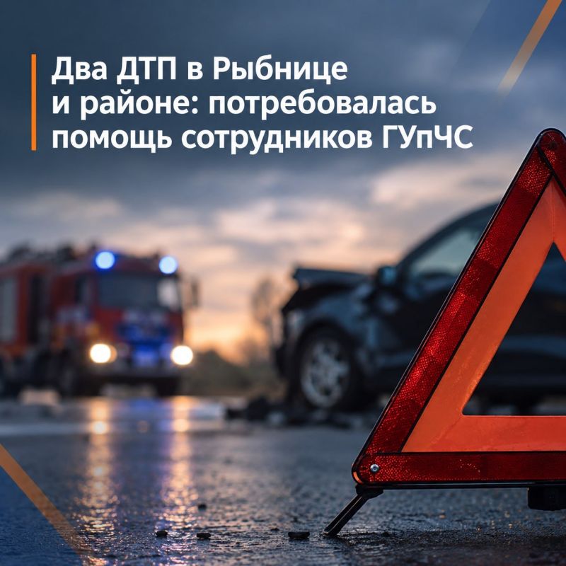 Два ДТП в Рыбнице и районе: потребовалась помощь сотрудников ГУпЧС